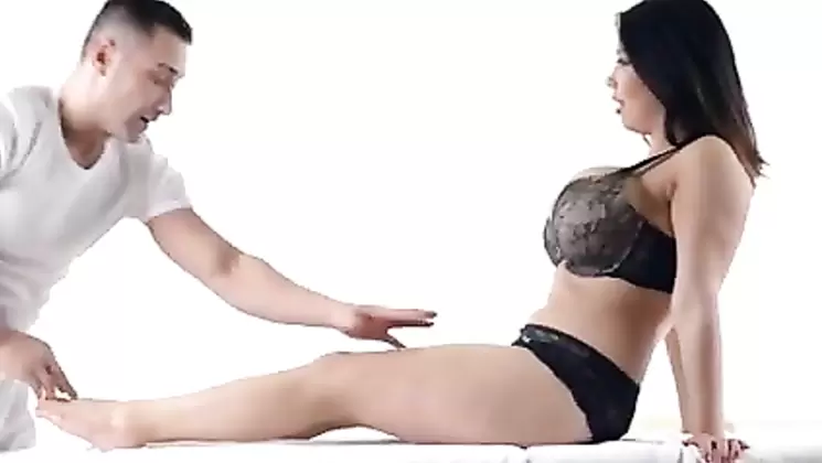 Asian doing a footjob then gets fucked anal