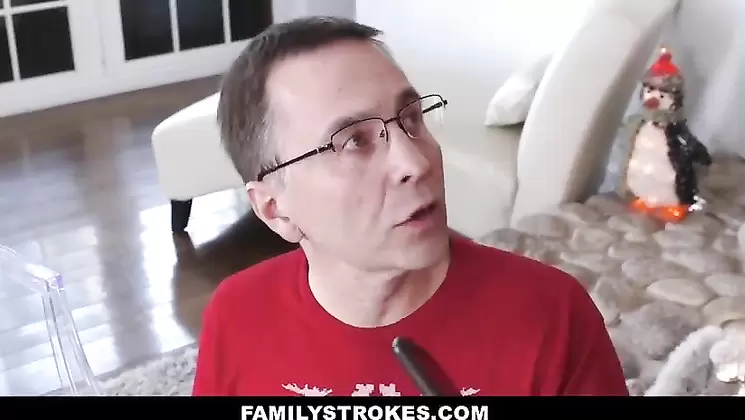 stepsister cant stop groping her brother during christmas photo session