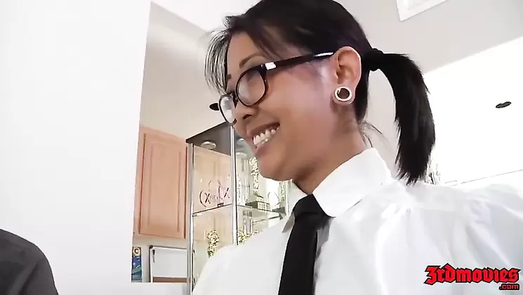 FROM 5star-Young Japanese school girl Saya Song in short skirt riding cock