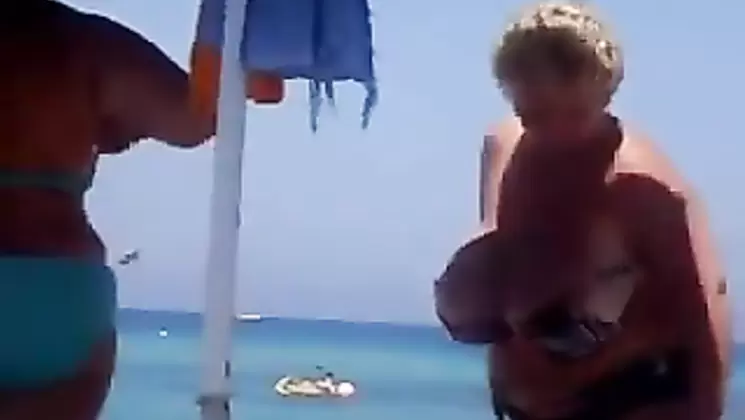 Huge Natural Tits at The Beach