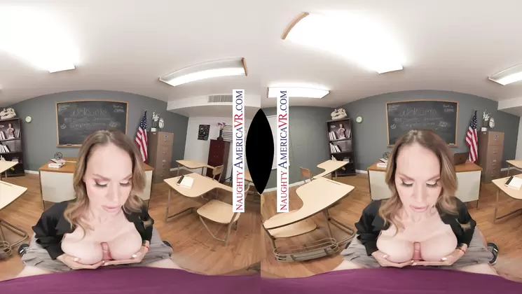 Horny Professor McKenzie Lee has noticed your hard cock and wants you to spray your load all over her big tits.