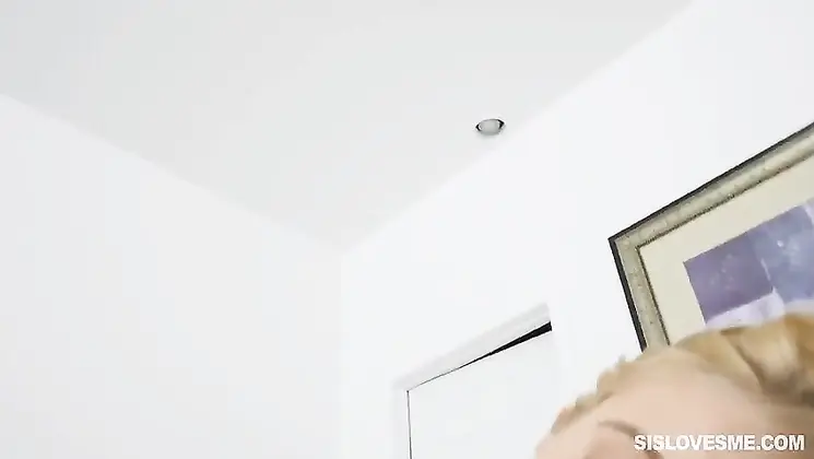 Petite teen stepsister going hard on her bros big cock