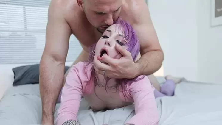 Tiny Pierced Teen Sucks Huge Cock