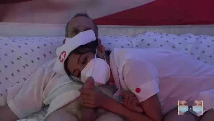 Vaccine Nurse Handjob and Blowjob