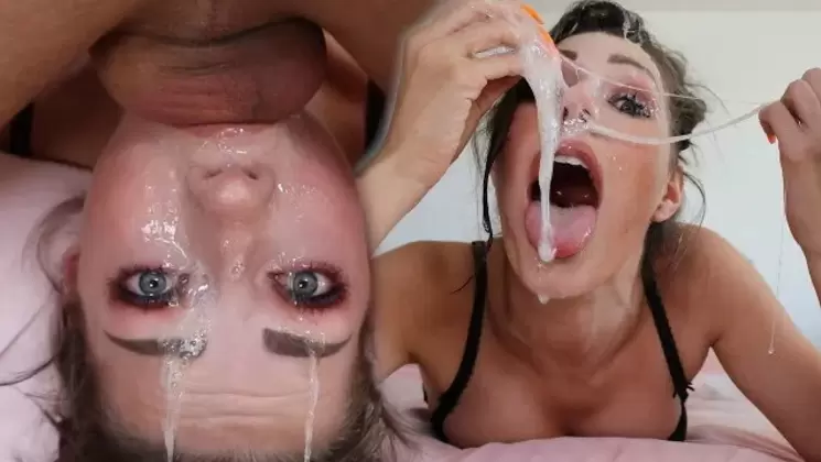 Sloppy Upside Down Throat Fuck | Balls Deep Facefucking