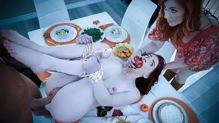 Teen Fucks Married Couple During Thanksgiving Dinner