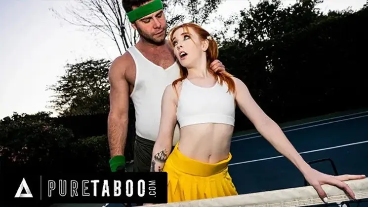 Tiny Redhead Teen Madi Collins Begs Her Hot Tennis Coach To Dominate Her Peti...
