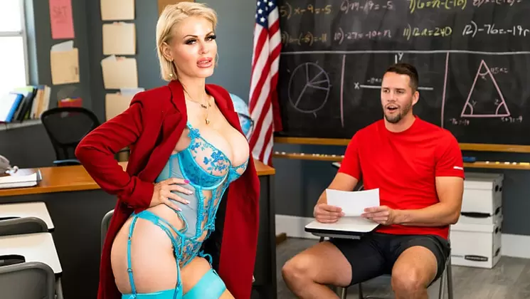 NaughtyAmerica: Big tit blonde Casca Akashova gets naughty in the classroom on PornVe