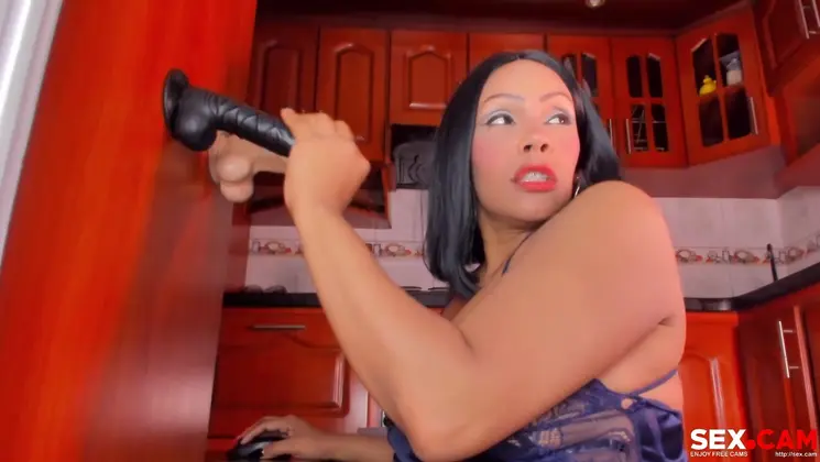 (16:9) Ebony Milf Dildo training. She wants to join the team one day