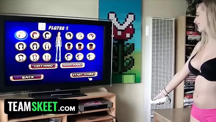Fresh New Babe Stacie Jaxxx Fails Strip Video Game And Lets Boyfriend Cover H...