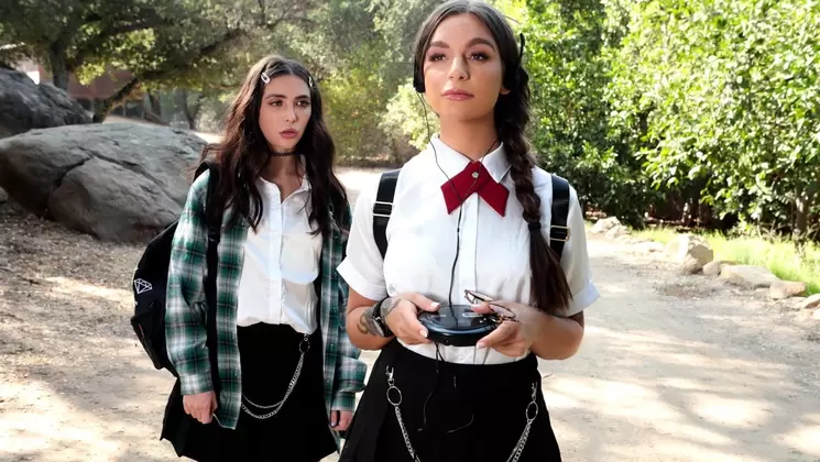 GirlsWay: Principal's bratty daughter seducing the college's hottest babe on PornVe with Jane& April