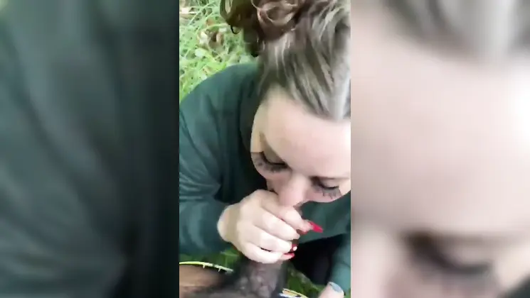 BBW Slut Takes BBC Outdoors