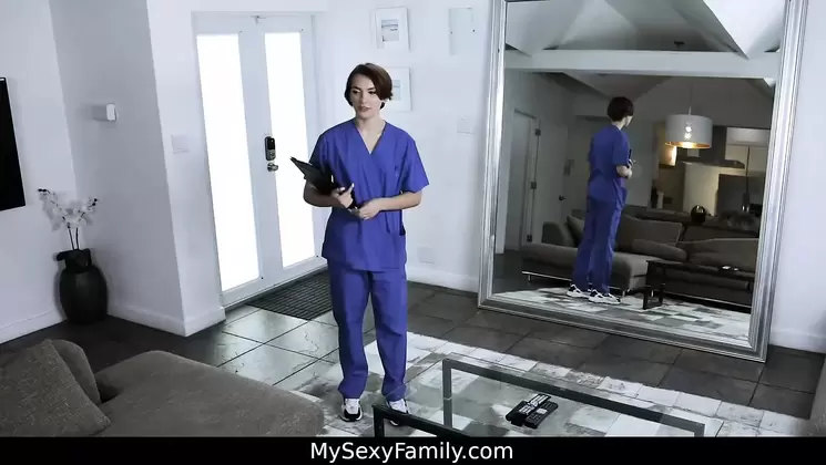 Stepsister fucking her stepbrother to help him relax