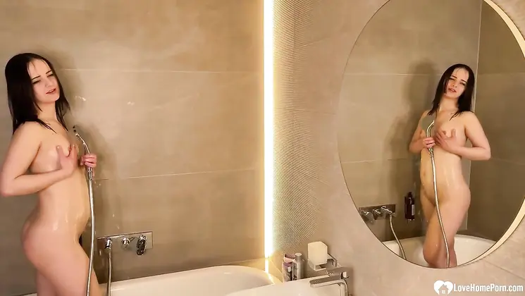 Watch me as I take a warm shower