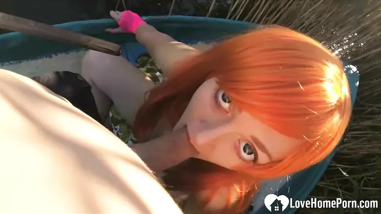 Cosplayer sucks me off by the lake