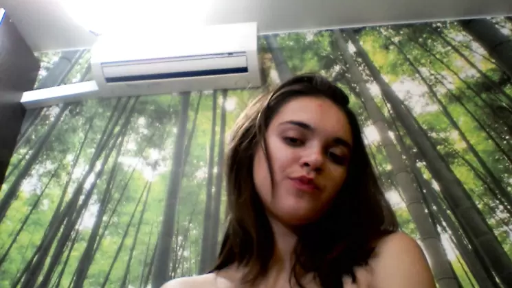 Rose, the naughty teen cam girl, gets live on camera with her first ever live show!