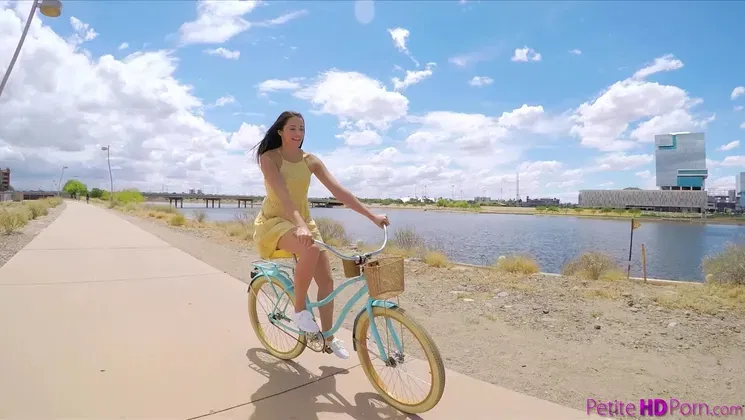 Biking beauty banged