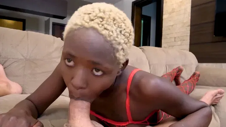 Shy black girl experienced hardcore sex