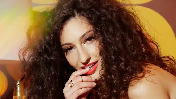 Petite curlty Latina teen posing naked