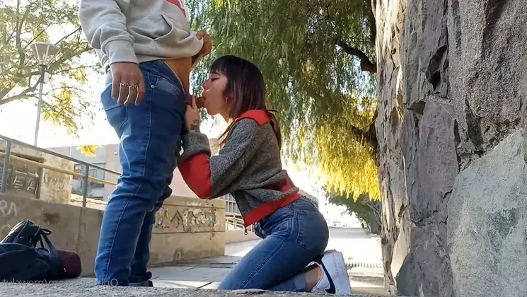 Follando con la novia al aire libre