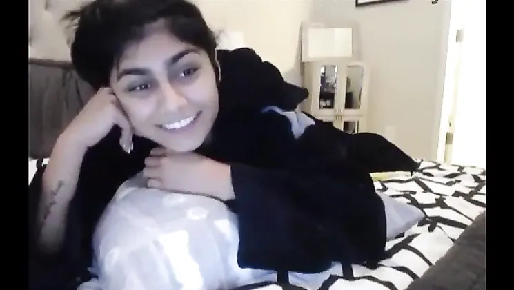 Watch Mia Khalifa's massive tits bounce as she gets pounded on webcam