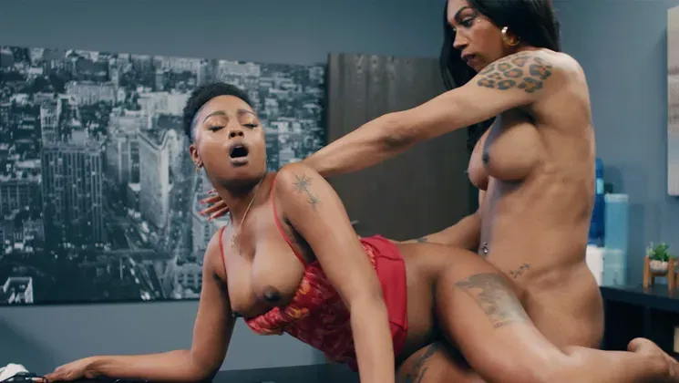 Babe enjoyed hardcore sex with shemale