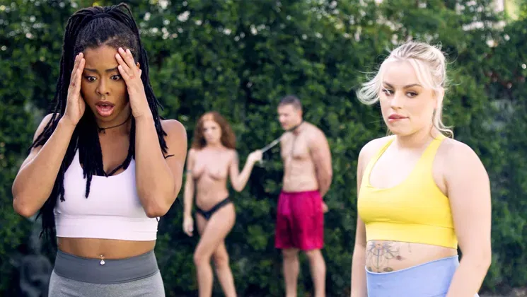 Big ass ebony MILF interracial foursome