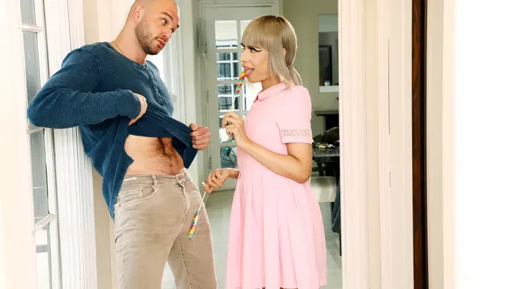 You wanna swap that lollipop for my dick