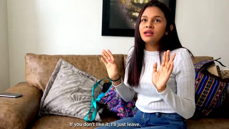 Unannounced latin teen comes for casting