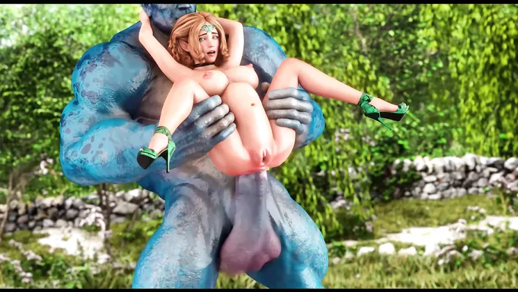 Petite chick gets her tight ass pounded by a huge cock in 3D animation