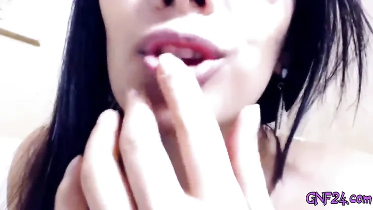 Hot Babe with glasses masturbating and loves it