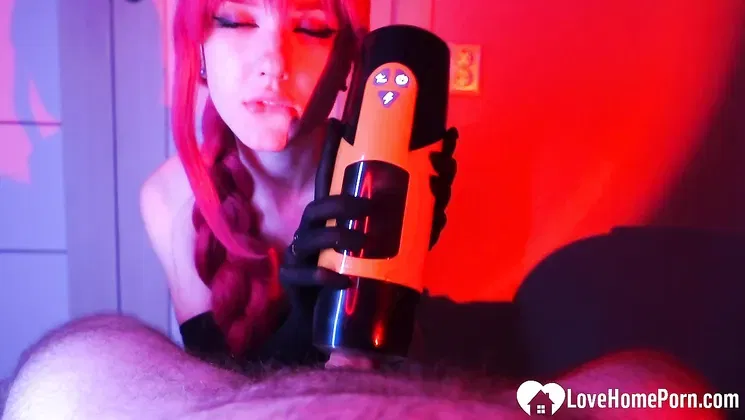 Wigged Babe Gives POV Blowjob Like a Pro