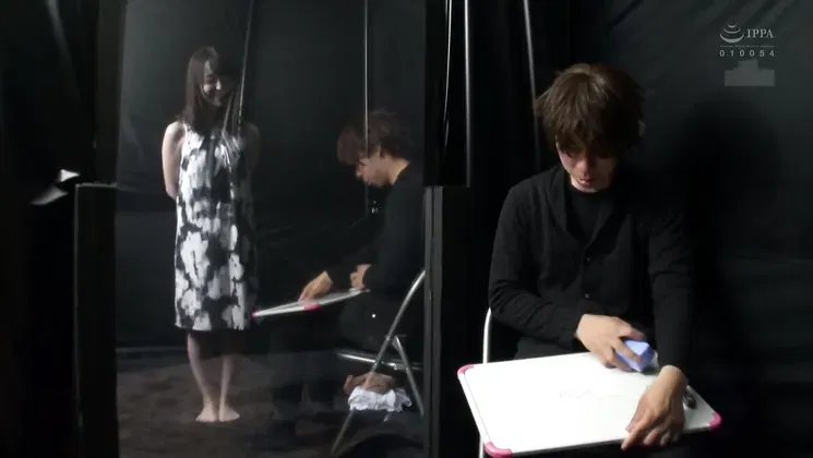 Watch as this Japanese cuckold loses in the cruel mirror game, gets punished with a hot load inside