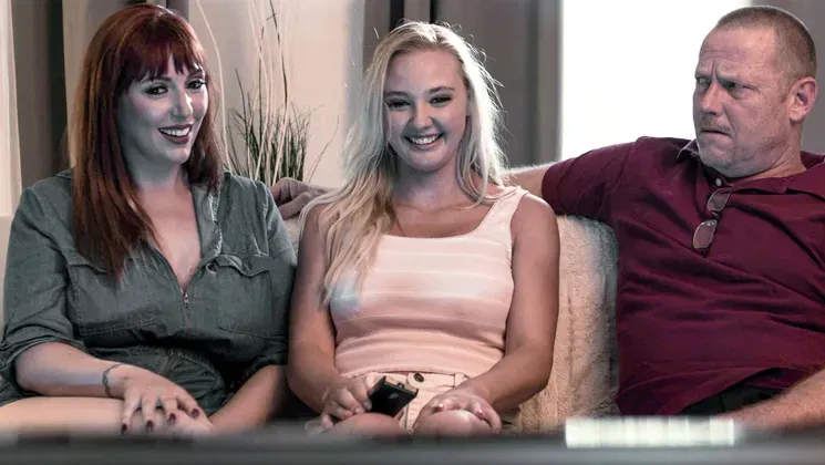 Big tits teen threesome with stepparents