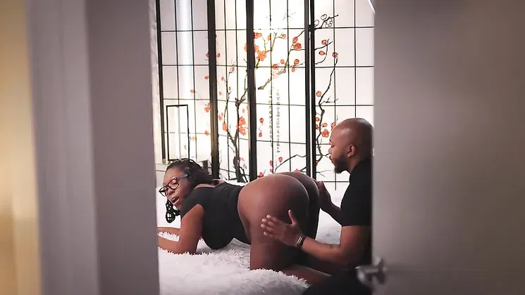 Watch this busty ebony slut get caught being a slut & fucked hard like a pro