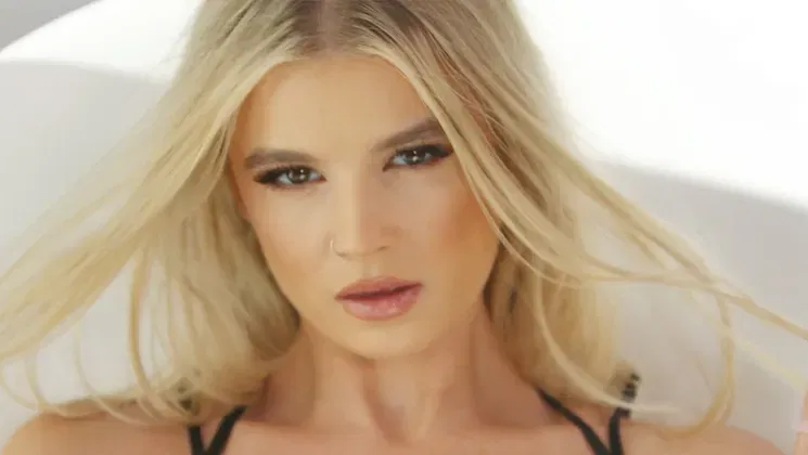 Beautiful blonde teen passion posing