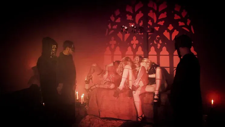 Valerie Pearl, Stacey Saran, Jay Jay Jay, and the rest of the Sex Addicts get their tight pussies stretched by hooded