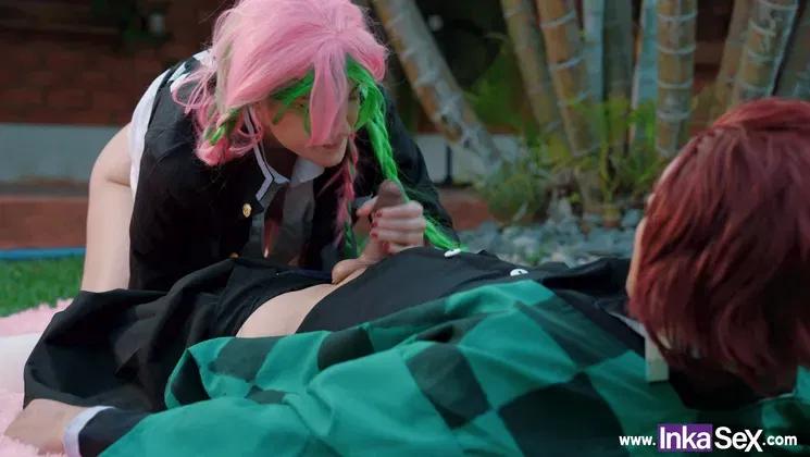 Innocent Mitsuri receives a tremendous anal from Tanjiro