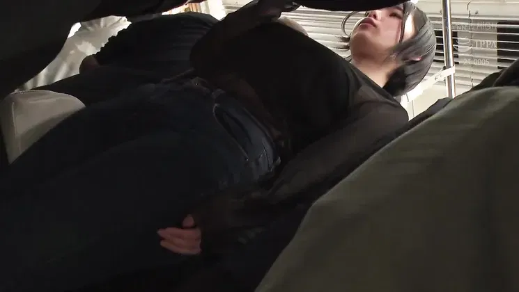 A Girl In A Sheer Shirt Is Pulled Out Of Her Underwear On The Train And Her Big Breasts Are Exposed