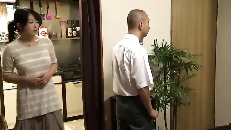 Cute buxomy asian mom Sayoko Kuroki is sucking my dick in office